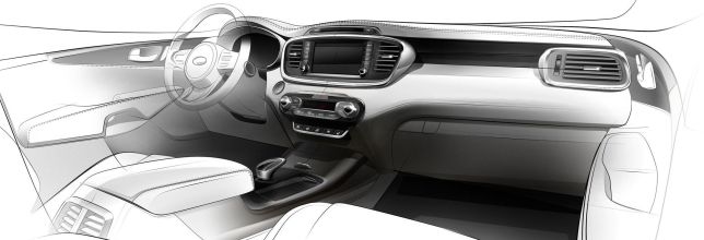 Neuer Kia Sorento Interieur-Skizze